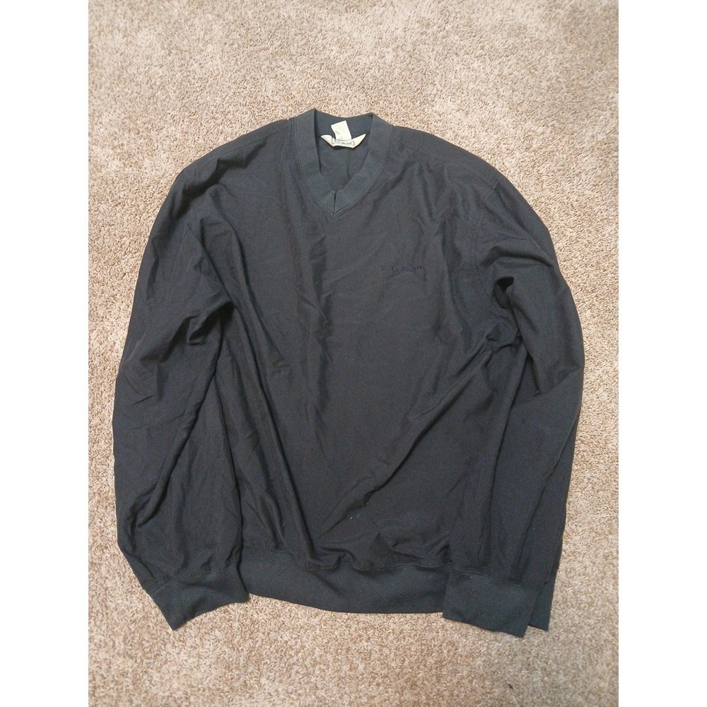 L.L. Bean Vneck Pullover Windbreaker Men's Size L Black!!